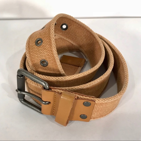 GAP Other - Gap Men's Tan Canvas & Leather Belt Large 40-44" GAP Other - Gap Men's Tan Canvas & Leather Belt Large 40-44"